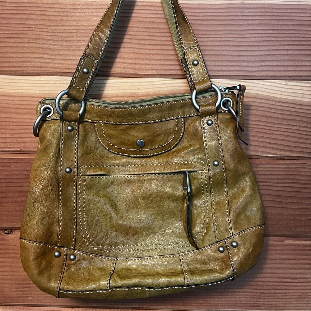 Leather Fossil Shoulder Bag